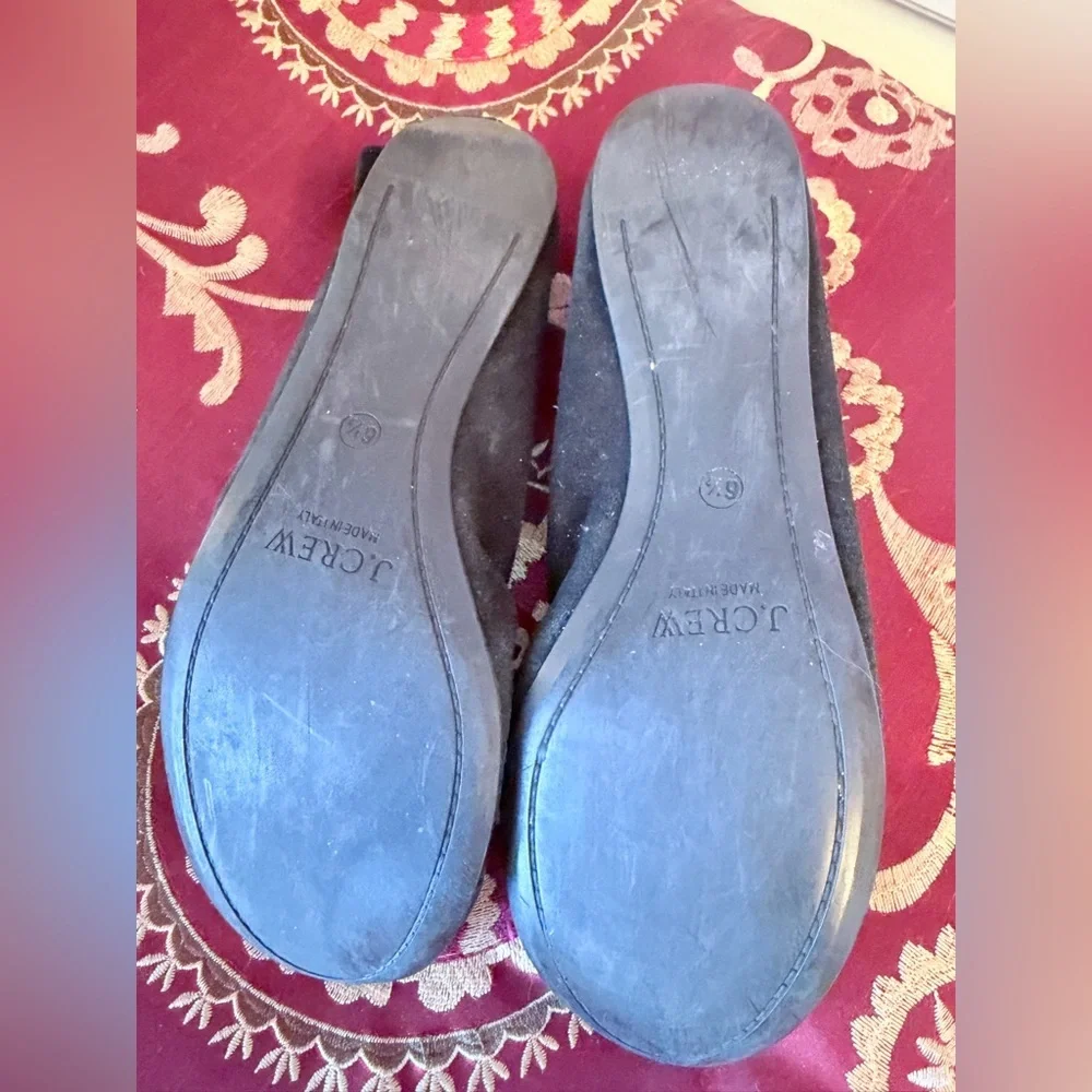 J. Crew Black Suede Ballet Flats
